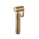 Brushed Brass handheld santary shower head on a white background
