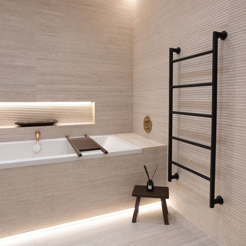 ROUND Towel Warmer 560x1200mm - Black Towel Warmers & Radiators Noken by Porcelanosa 