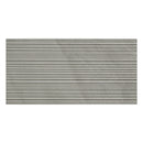 Ribbed grey rectangular tile.
