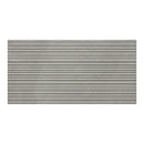 Ribbed grey rectangular tile.