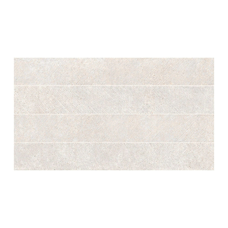 Concrete effect wall tile with chevron detail