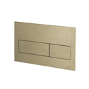 Brushed brass rectangular wall-mounted double flush plate