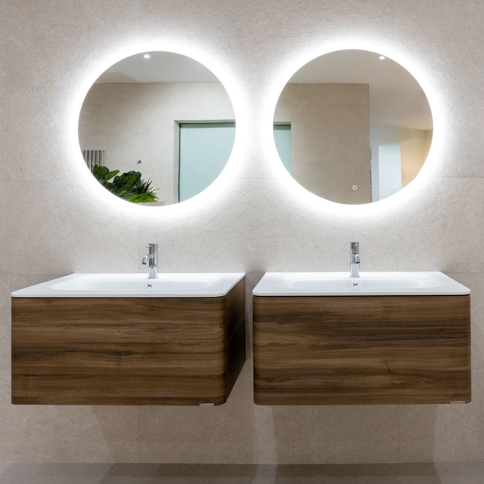 Buy TONO Round Mirror with Perimetral Light 80cm Bathroom Mirrors ...