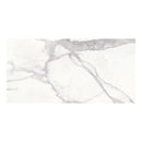 Marble effect tile with grey veining on a white background