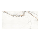 Marble-patterned tile with gold and grey veining on a white background