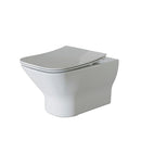White toilet pan with slim toilet seat