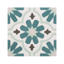 Decorative tile with a geometric pattern on a white background