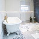 VOS Deck Mounted Bath Shower Mixer With Kit - Brushed Brass Taps JTP 