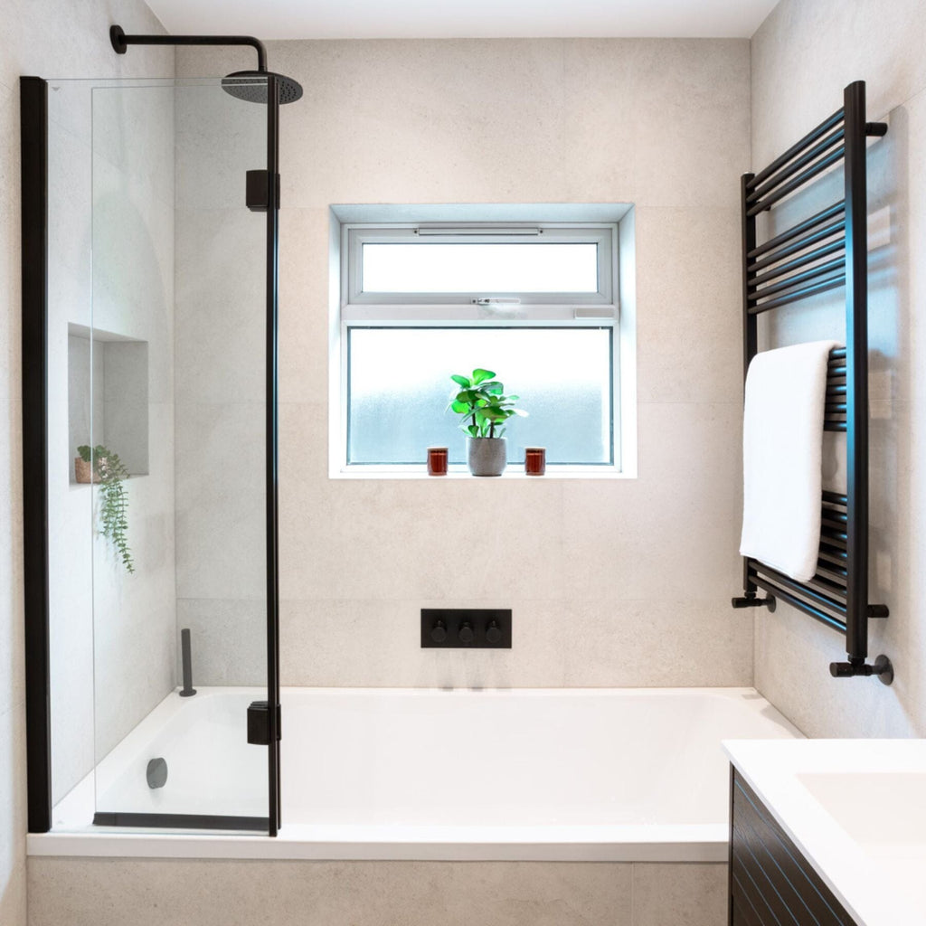 Buy VOS Round Tube Radiator 600x1200mm - Matt Black Towel Warmers ...