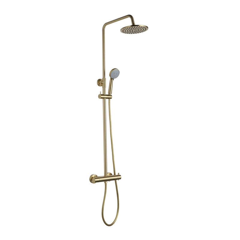 VOS Thermostatic Bar Valve Shower Pack - Brushed Brass Showers JTP 