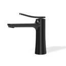 Fima Basin Tap in brushed black on white background.