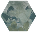 Hexagonal tile with leaf pattern