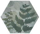 Hexagonal tile with leaf pattern