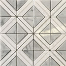 X Pattern White Thassos Carrara A Marble Mosaic - Polished Tile TileStyle 27.54cm x 27.9cm 