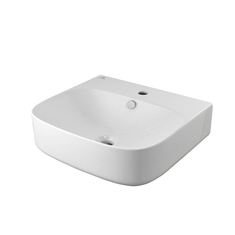 50 cm wall hung thinÂ basin with overflow and fixing kit 100041225 - N421040000. white Standard Noken 
