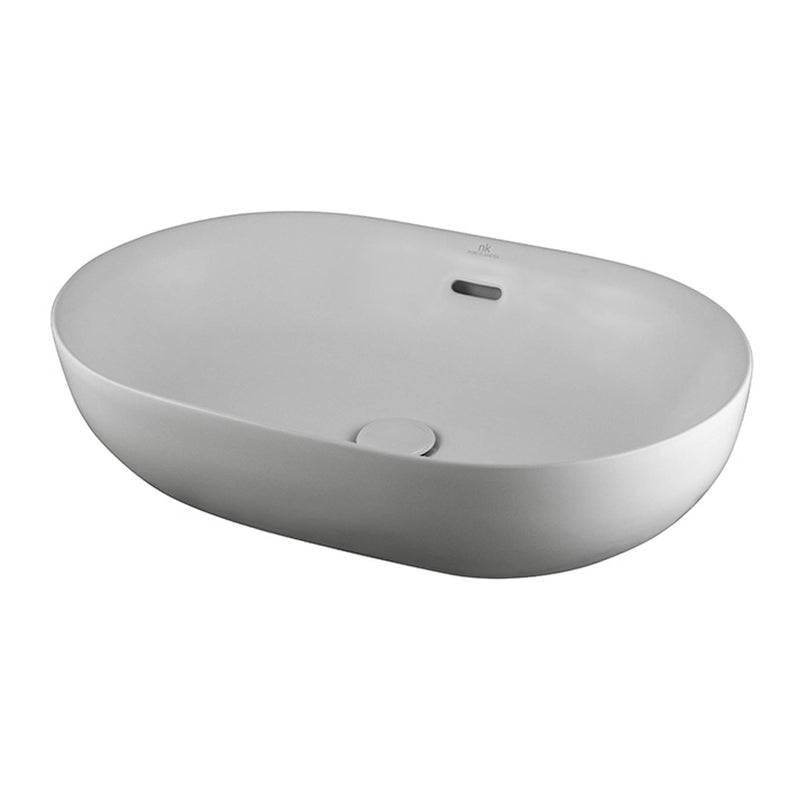 60x40 cm. countertop basin with overflow.Â Clicker basin waste and ceramic plug included matt white Standard Noken 