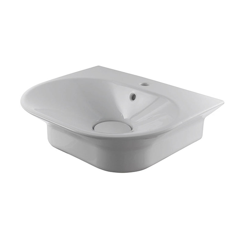 60x50 cm. wall hung basin with overflow, clicker waste with ceramic cover and fixing kit 100041225 - N421040000 included. white Standard Noken 