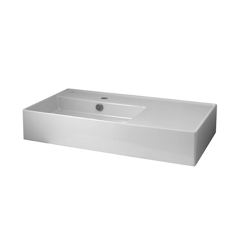 80 cm. wall hung basin with left offset bowl, taphole, overflow and 100041225 - N421040000 fixing kit. white Standard Noken 