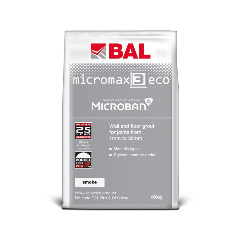 BAL Micromax3 ECO Rapid Set Grout 10kg - Smoke Grouts BAL By Ardex 