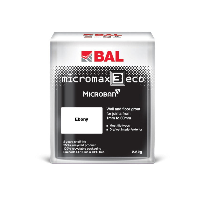 BAL Micromax3 ECO Rapid Set Grout 2.5kg - Ebony Grouts BAL By Ardex 
