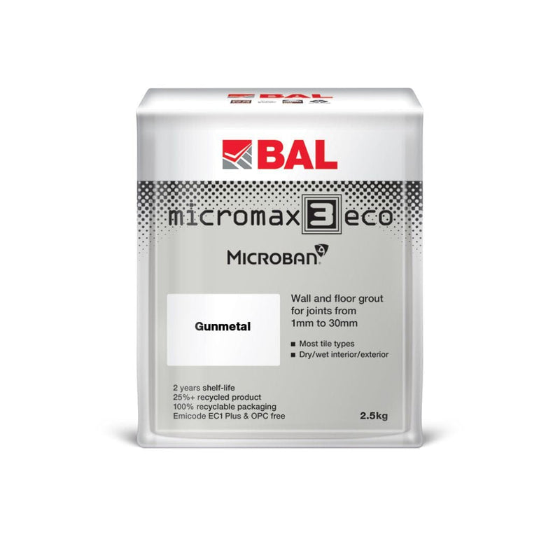 BAL Micromax3 ECO Rapid Set Grout 2.5kg - Gunmetal Grouts BAL By Ardex 