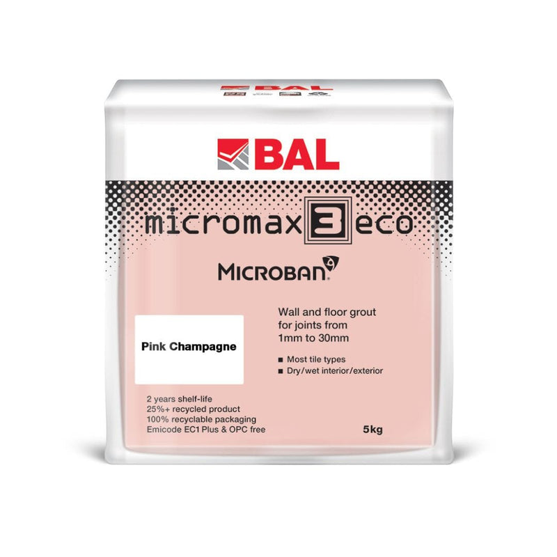 BAL Micromax3 ECO Rapid Set Grout 5kg - Pink Champagne Grouts BAL By Ardex 