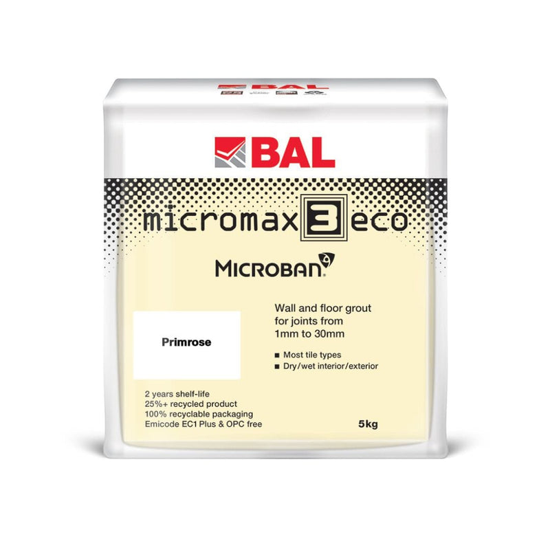 BAL Micromax3 ECO Rapid Set Grout 5kg - Primrose Grouts BAL By Ardex 