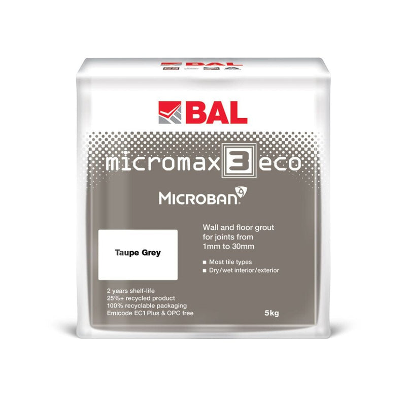 BAL Micromax3 ECO Rapid Set Grout 5kg - Taupe Grey Grouts BAL By Ardex 