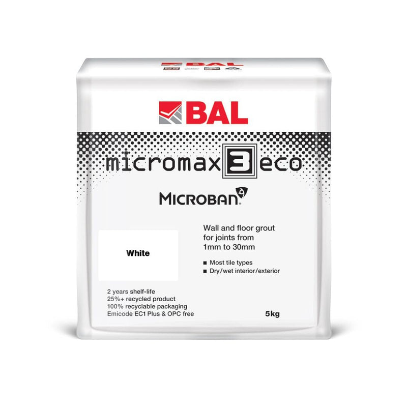 BAL Micromax3 ECO Rapid Set Grout 5kg - White Grouts BAL By Ardex 
