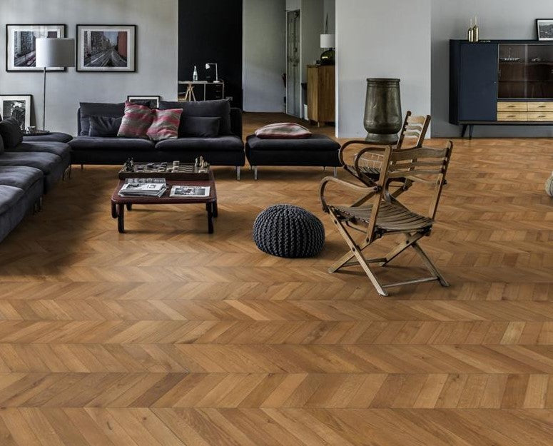 Chevron Light Brown Country Nature Oil Wood Flooring Kahrs 