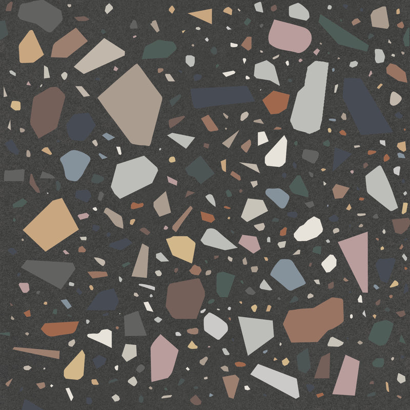 Confetti Nero Multicolour Tile Quintessenza 