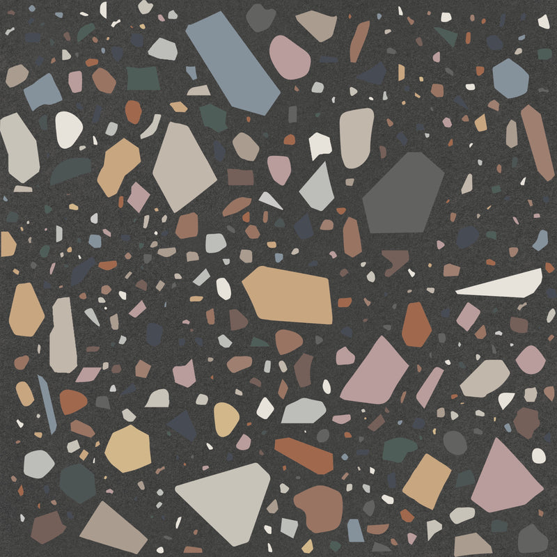 Confetti Nero Multicolour Tile Quintessenza 