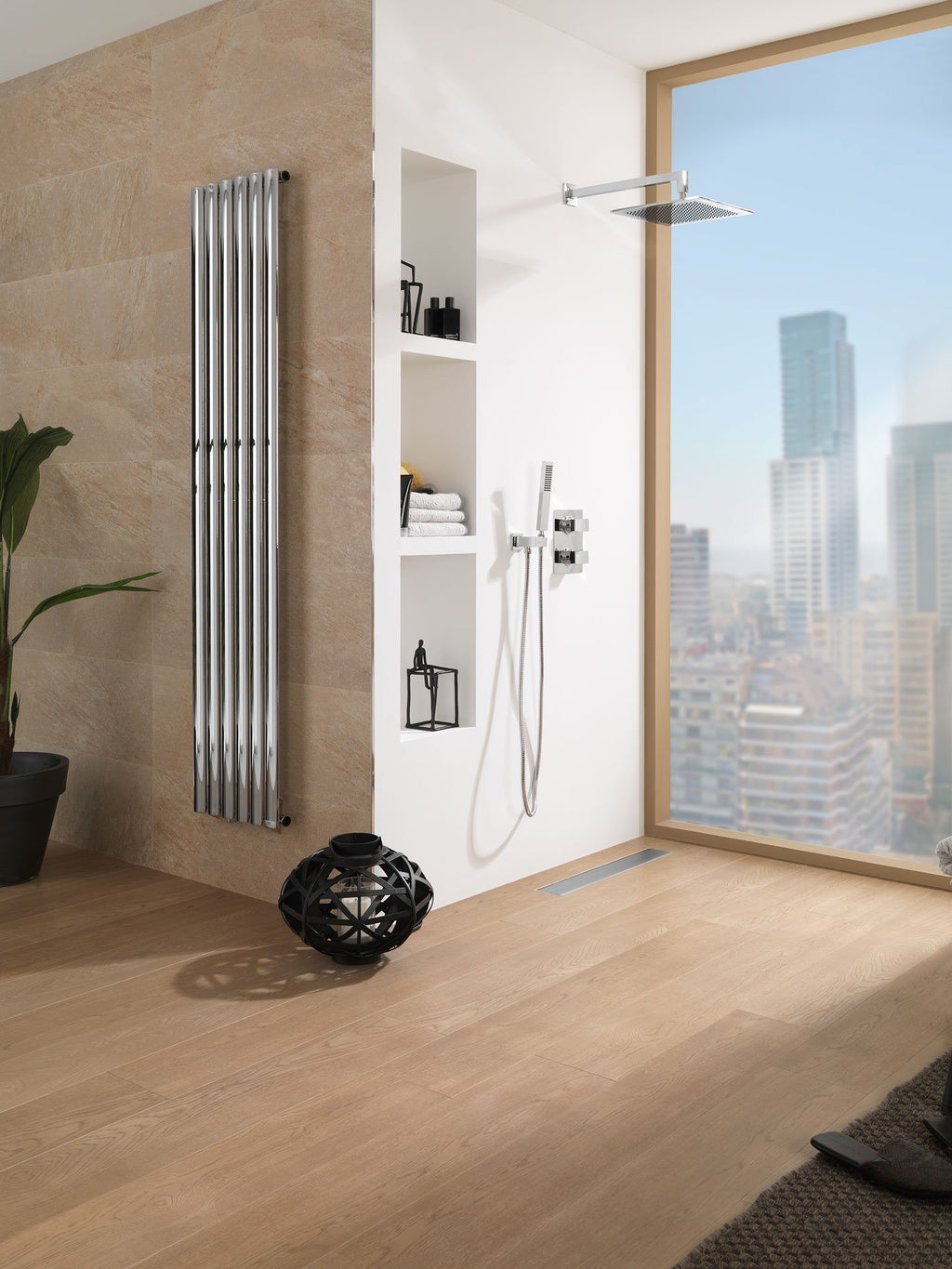 Tile Radiator Buy ESSENCE C Single Panel Radiator 350x1800mm - Chrome Towel Warmers ...