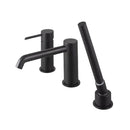 External part 3-piece bathtub installation battery. black noken by porcelanosa 
