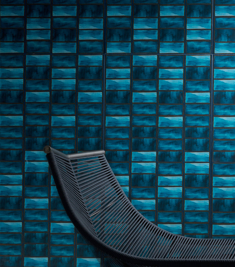 scenari glass factory blue patterned tile sartoria by terratinta