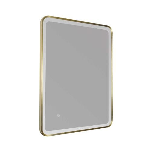 HIX Mirror 60x80cm With Light - Brushed Brass Bathroom Mirrors JTP 