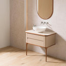 LIEM Suspended Vanity Cabinet 82cm - Sand/Walnut Bathroom Furniture Noken by Porcelanosa 