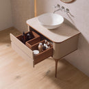 LIEM Suspended Vanity Cabinet 82cm - Sand/Walnut Bathroom Furniture Noken by Porcelanosa 
