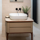LIEM Suspended Vanity Cabinet 82cm - Sand/Walnut Bathroom Furniture Noken by Porcelanosa 