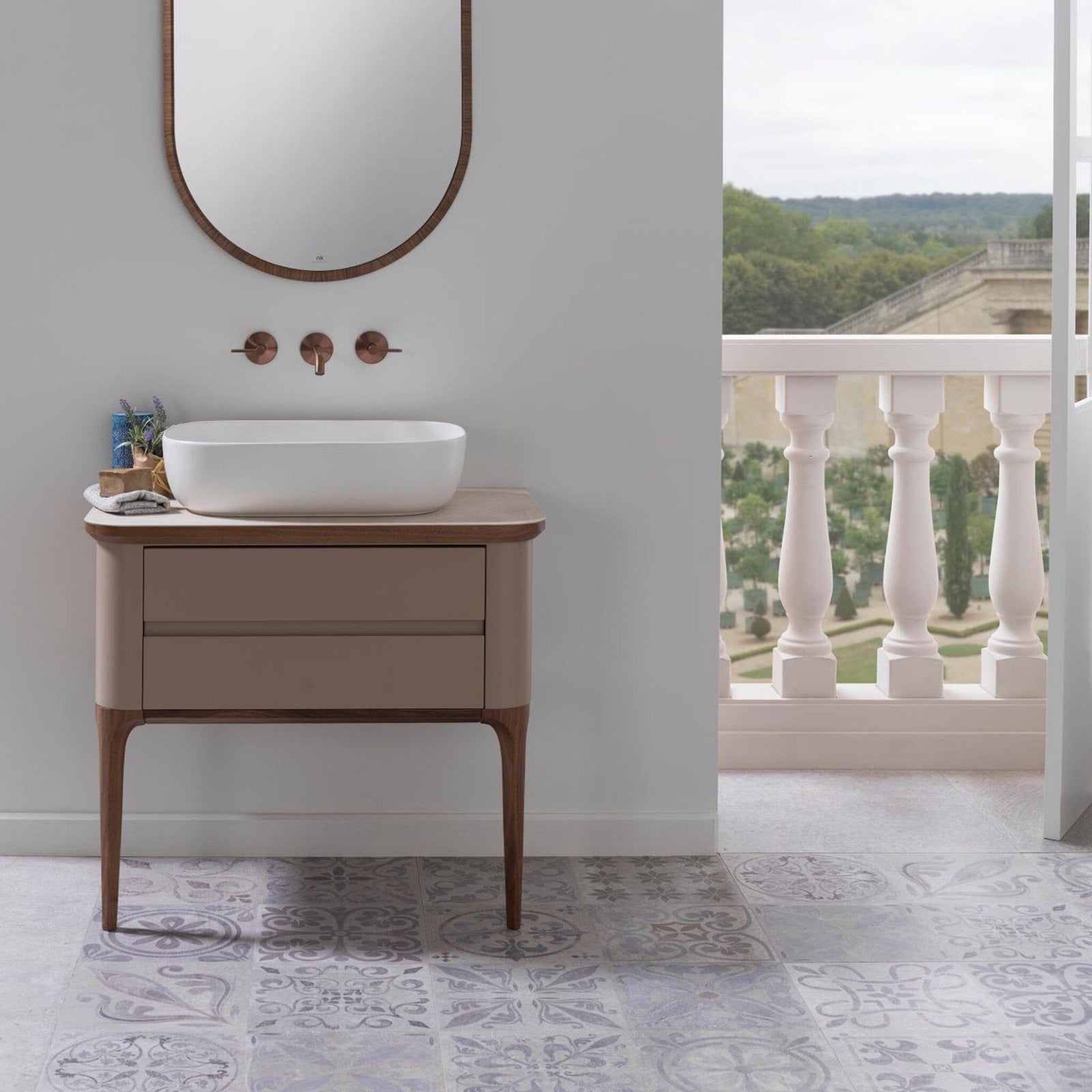 Buy LIEM Suspended Vanity Cabinet 82cm Sand Walnut Bathroom Furniture
