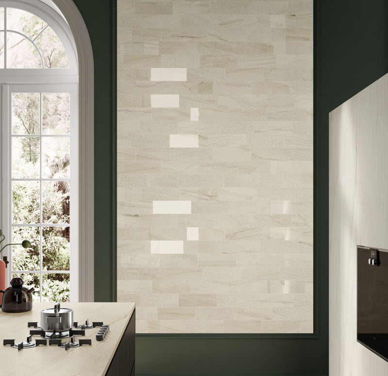 Listello mix Statuarietto 20x120 italgraniti marble effect tile