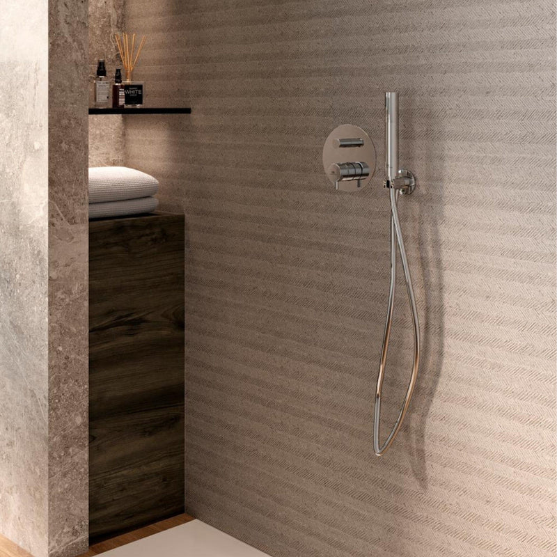 MINIMAL Wall Bracket with Outlet Elbow - Chrome Shower Parts Noken by Porcelanosa 