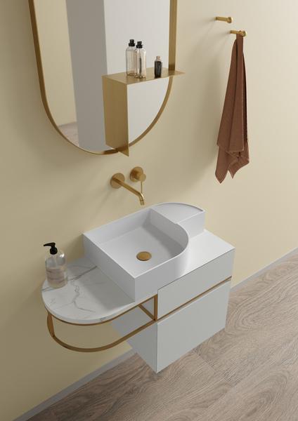 Nouveau Round Brass Structure For Shelf Bathroom Furniture EX.T 