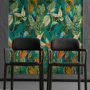 Scenari Parrotland green patterned tile sartoria by terratinta