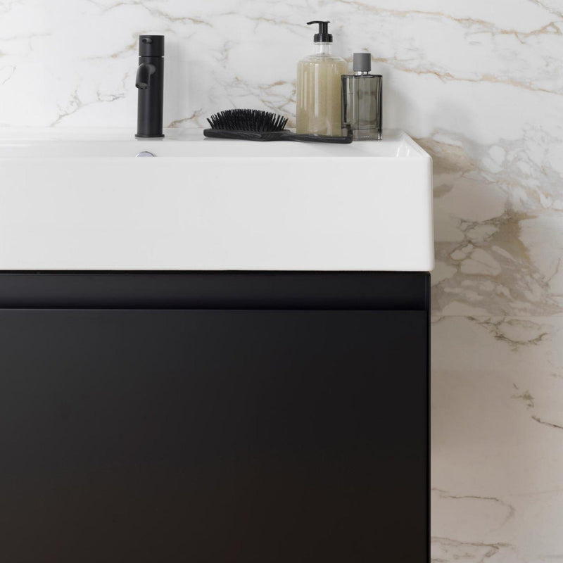 PURE LINE Wall Hung Vanity Unit 80cm - Black Bathroom Furniture Noken by Porcelanosa 