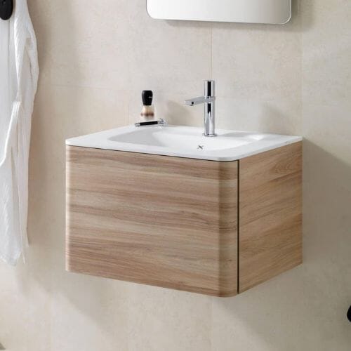 Radio Vanity Unit 60cm - Light Elm Bathroom Furniture Gamadecor by Porcelanosa 