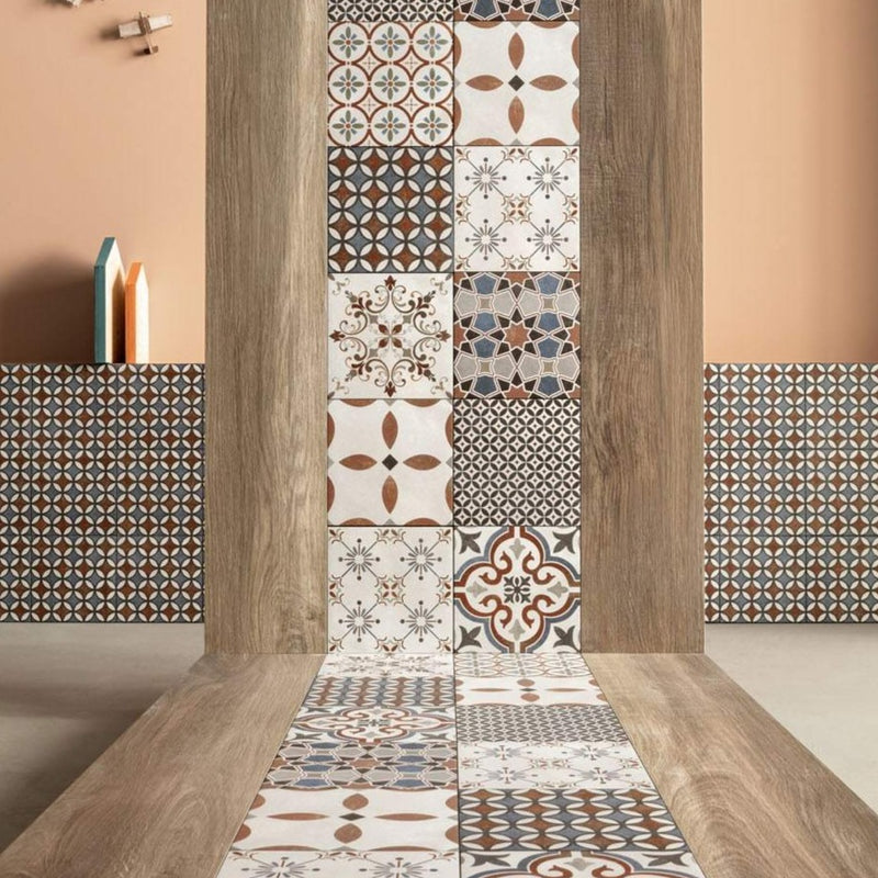 Victorian-pattern-style-tile-Romanza-Belle-Sartoria-Terratinta-red-brick