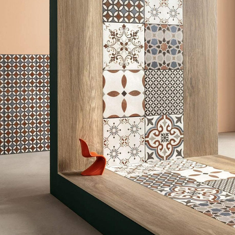 Victorian-pattern-style-tile-Romanza-Dorothy-Sartoria-Terratinta-red-brick