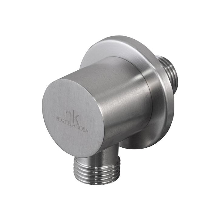 Round inox stainless steel shower outlet elbow noken by porcelanosa 