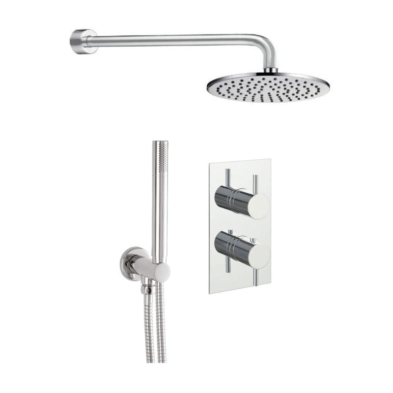 ROUND Thermostat with Overhead Shower Kit - Chrome Showers JTP 